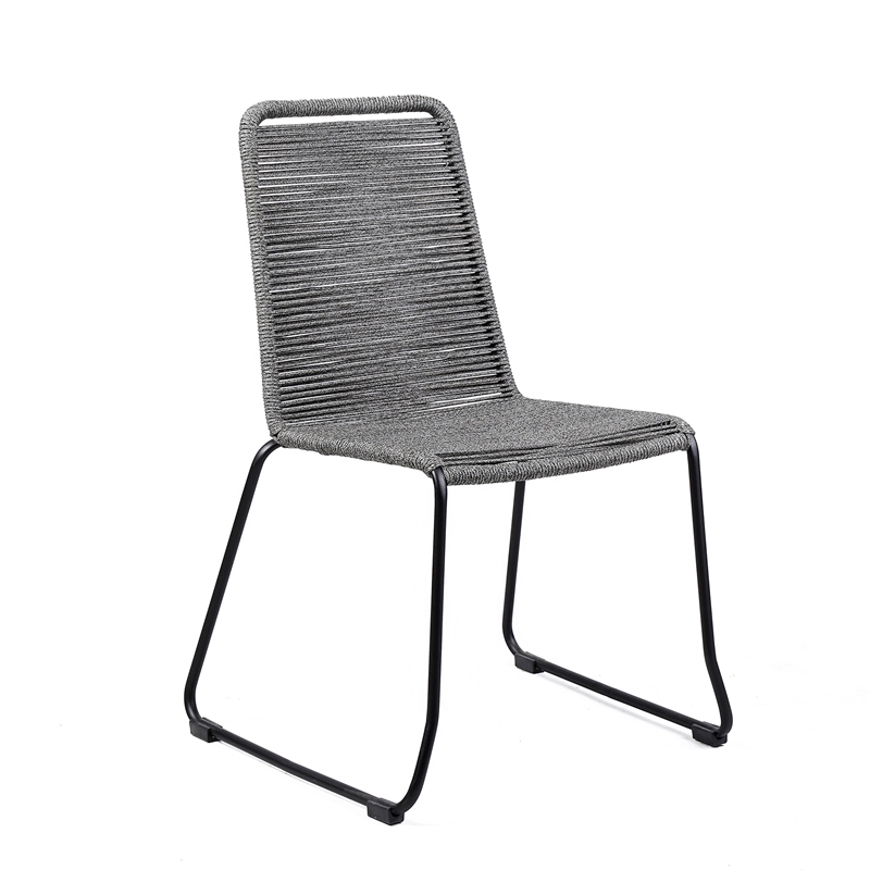 Armen Living Sydney Shasta 3-Piece Outdoor Wood/Fabric Dining Set in Gray/Black