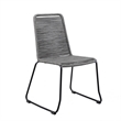 Armen Living Sydney Shasta 3-Piece Outdoor Wood/Fabric Dining Set in Gray/Black