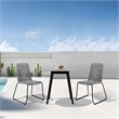 Armen Living Sydney Shasta 3-Piece Outdoor Wood/Fabric Dining Set in Gray/Black