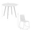 Armen Living Sydney Shasta 3-Piece Outdoor Wood/Fabric Dining Set in Gray/Black