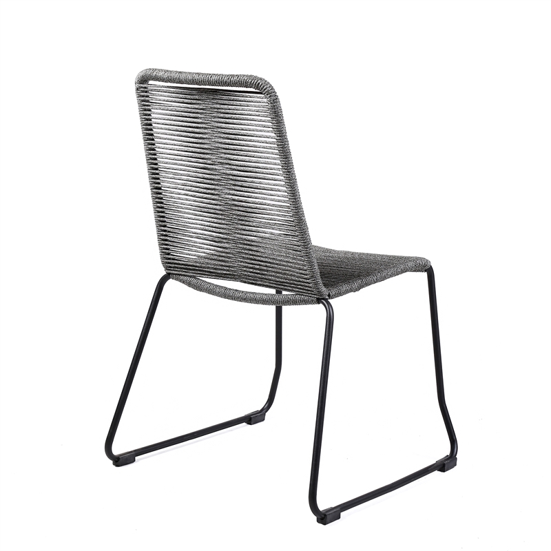 Armen Living Sydney Shasta 3-Piece Outdoor Wood/Fabric Dining Set in Gray/Black