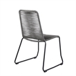 Armen Living Sydney Shasta 3-Piece Outdoor Wood/Fabric Dining Set in Gray/Black