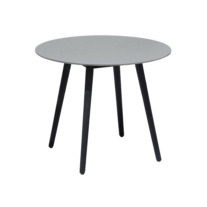 Armen Living Sydney Shasta 3-Piece Outdoor Wood/Fabric Dining Set in Gray/Black