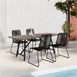 Armen Living Koala Shasta 5-Piece Wood Outdoor Dining Set in Black/Natural