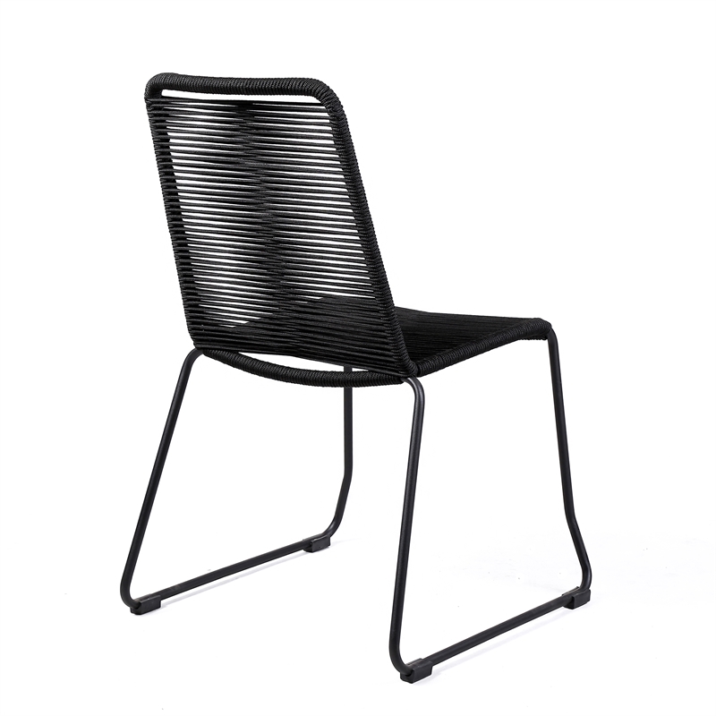 Armen Living Koala Shasta 5-Piece Wood Outdoor Dining Set in Black/Natural