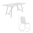 Armen Living Koala Shasta 5-Piece Wood Outdoor Dining Set in Brick/Natural