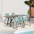 Armen Living Koala Shasta 5-Piece Wood Outdoor Dining Set in Wasabi/Natural