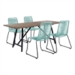 Armen Living Koala Shasta 5-Piece Wood Outdoor Dining Set in Wasabi/Natural