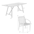 Armen Living Koala Brighton 5-Piece Wood Outdoor Dining Set in Natural/Charcoal