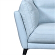 Armen Living Franz Upholstered Metal & Leather Sofa in Black/Sky Blue