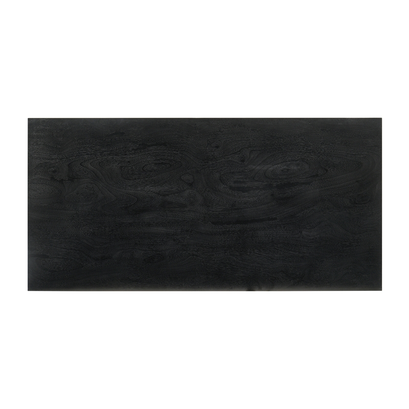 Armen Living Petra King Platform Wood Bed Frame with Tapered Legs in Black