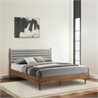 Armen Living Artemio King Platform Wood Bed Frame with Slim Track Arms in Walnut