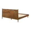 Armen Living Artemio King Platform Wood Bed Frame with Slim Track Arms in Walnut