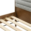 Armen Living Artemio King Platform Wood Bed Frame with Slim Track Arms in Walnut