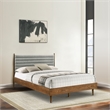 Armen Living Artemio Queen Platform Wood Bed Frame w/ Slim Track Arms in Walnut