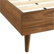 Armen Living Artemio Queen Platform Wood Bed Frame w/ Slim Track Arms in Walnut