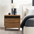 Armen Living Artemio 2-Drawer Wood Nightstand with Shelf in Walnut
