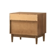 Armen Living Artemio 2-Drawer Wood Nightstand with Shelf in Walnut