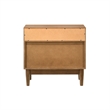 Armen Living Artemio 2-Drawer Wood Nightstand with Shelf in Walnut