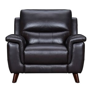 Armen Living Lizette 40&quot Leather Power Recliner with USB in Brown