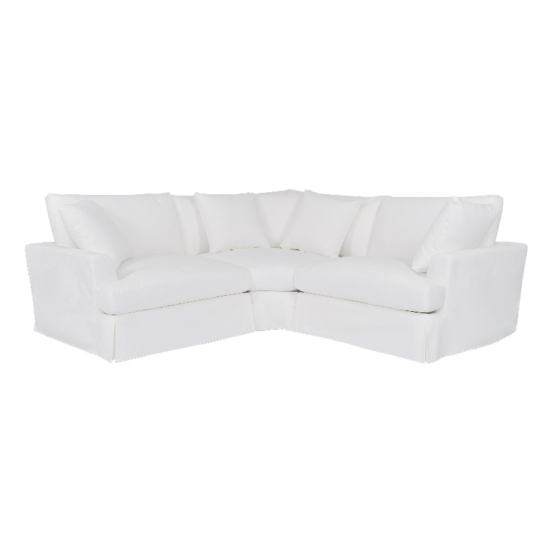 Armen Living Ciara 3-Piece Upholstered Polyurethane Sectional Sofa in Pearl