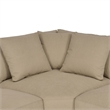 Armen Living Ciara 3-Piece Upholstered Polyurethane Sectional Sofa in Brown