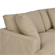 Armen Living Ciara 3-Piece Upholstered Polyurethane Sectional Sofa in Brown