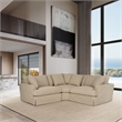 Armen Living Ciara 3-Piece Upholstered Polyurethane Sectional Sofa in Brown