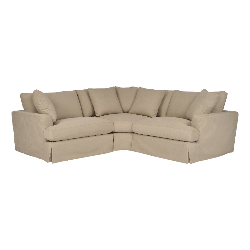 Armen Living Ciara 3-Piece Upholstered Polyurethane Sectional Sofa in Brown