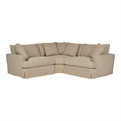 Armen Living Ciara 3-Piece Upholstered Polyurethane Sectional Sofa in Brown