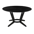 Armen Living Santana Round Wood Dining Table with Splayed Legs in Black