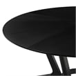 Armen Living Santana Round Wood Dining Table with Splayed Legs in Black