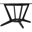 Armen Living Santana Round Wood Dining Table with Splayed Legs in Black
