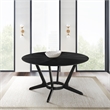 Armen Living Santana Round Wood Dining Table with Splayed Legs in Black