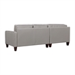 Armen Living Summit 3-Piece Greige Leather Sectional Sofa in Gray