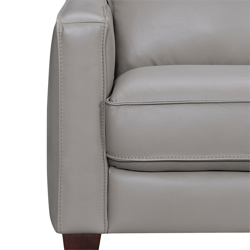Armen Living Summit 3-Piece Greige Leather Sectional Sofa in Gray