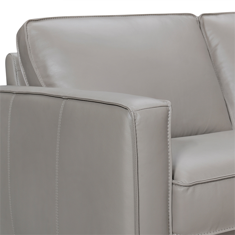 Armen Living Summit 3-Piece Greige Leather Sectional Sofa in Gray