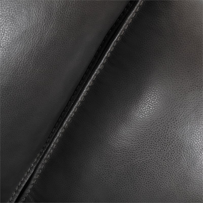 Armen Living Summit 3-Piece Greige Leather Sectional Sofa in Pewter
