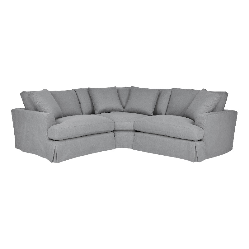 Armen Living Ciara 3-Piece Upholstered Polyurethane Sectional Sofa in Slate Gray