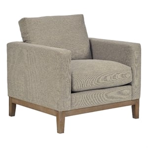 Armen Living Donna 35&quot Upholstered Polyurethane Accent Chair in Platinum Gray
