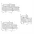 Armen Living Lizette 3-Piece Leather Living Room Power Recliner Set in Brown