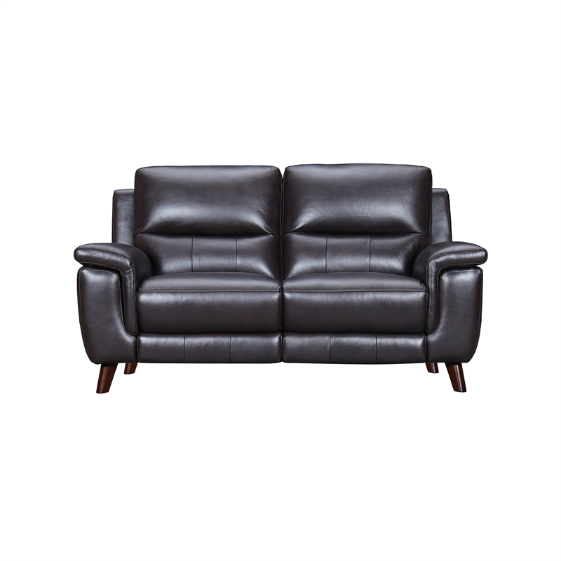 Armen Living Lizette 3-Piece Leather Living Room Power Recliner Set in Brown