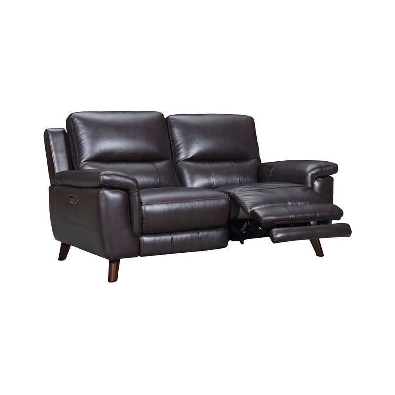 Armen Living Lizette 3-Piece Leather Living Room Power Recliner Set in Brown