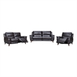 Armen Living Lizette 3-Piece Leather Living Room Power Recliner Set in Brown