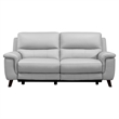 Armen Living Lizette 3-Piece Leather Living Room Power Recliner Set in Dove Gray