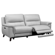 Armen Living Lizette 3-Piece Leather Living Room Power Recliner Set in Dove Gray
