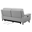 Armen Living Lizette 3-Piece Leather Living Room Power Recliner Set in Dove Gray