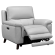 Armen Living Lizette 3-Piece Leather Living Room Power Recliner Set in Dove Gray