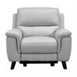 Armen Living Lizette 3-Piece Leather Living Room Power Recliner Set in Dove Gray