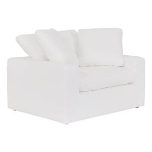 Armen Living Liberty 51.5&quot Upholstered Polyurethane Chair and a Half in Pearl